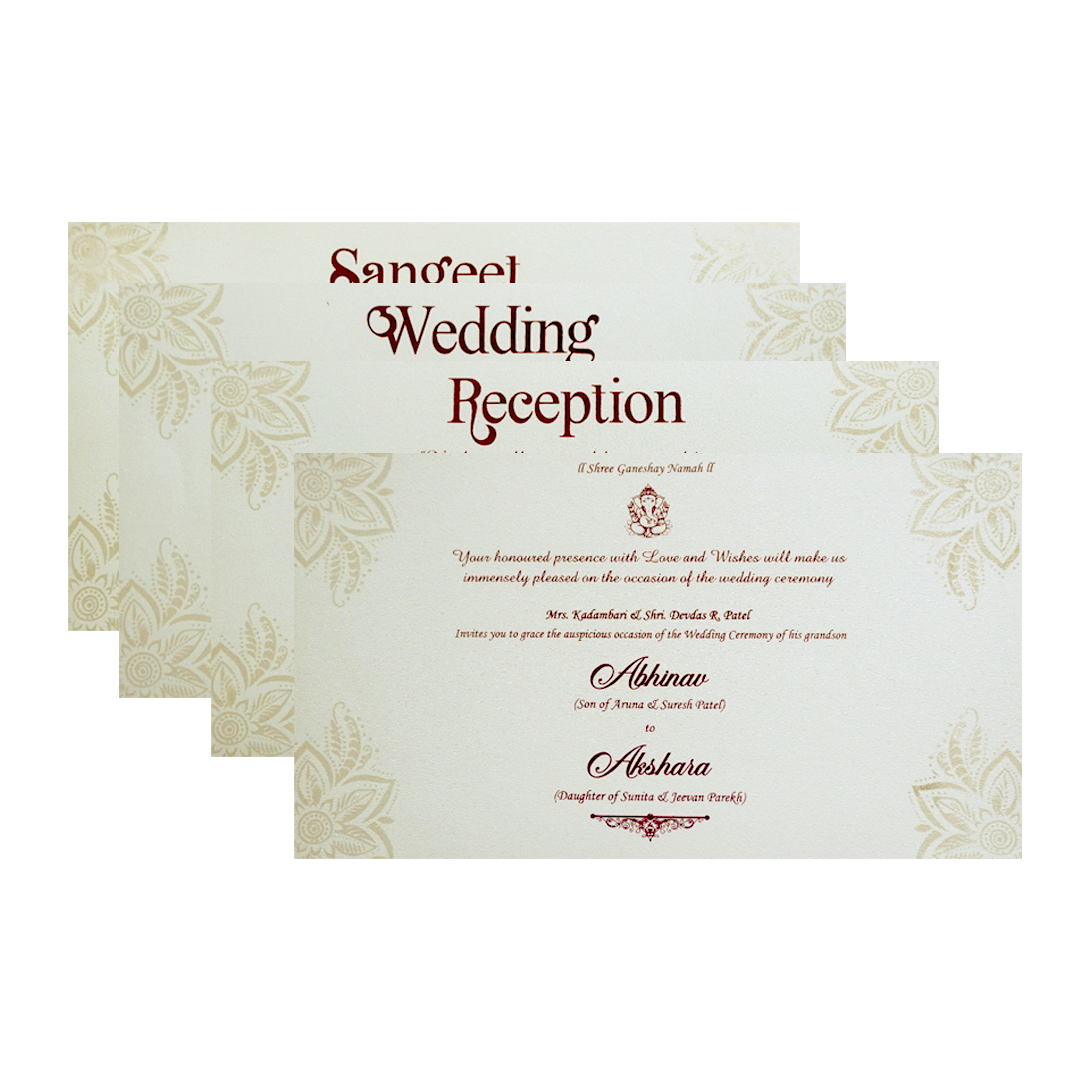 Mint Grey Mandala Border Wedding Invitation Card-KPR24540