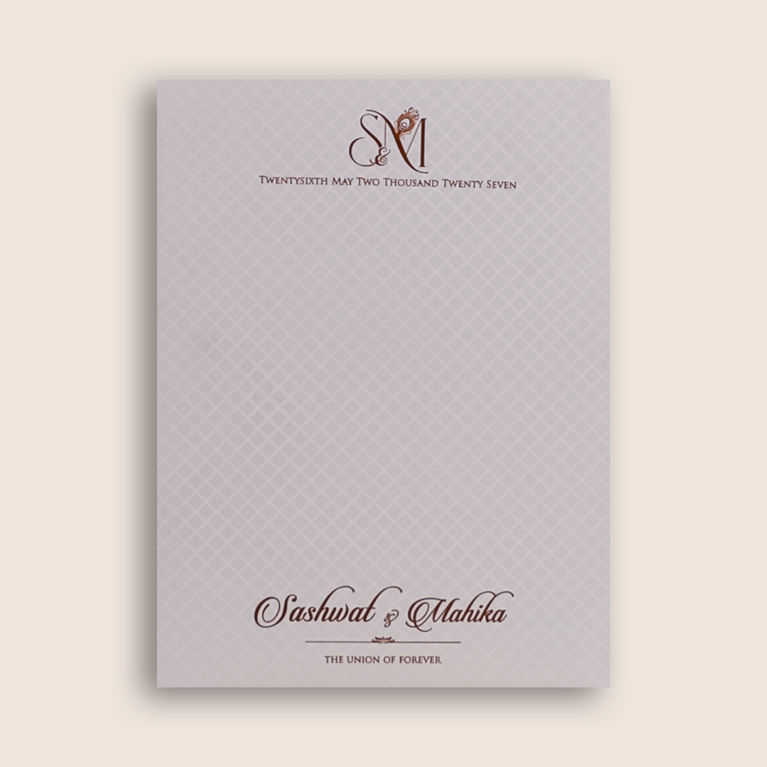 Ivory Embossed Royal Elephant Wedding Card - KRE29140