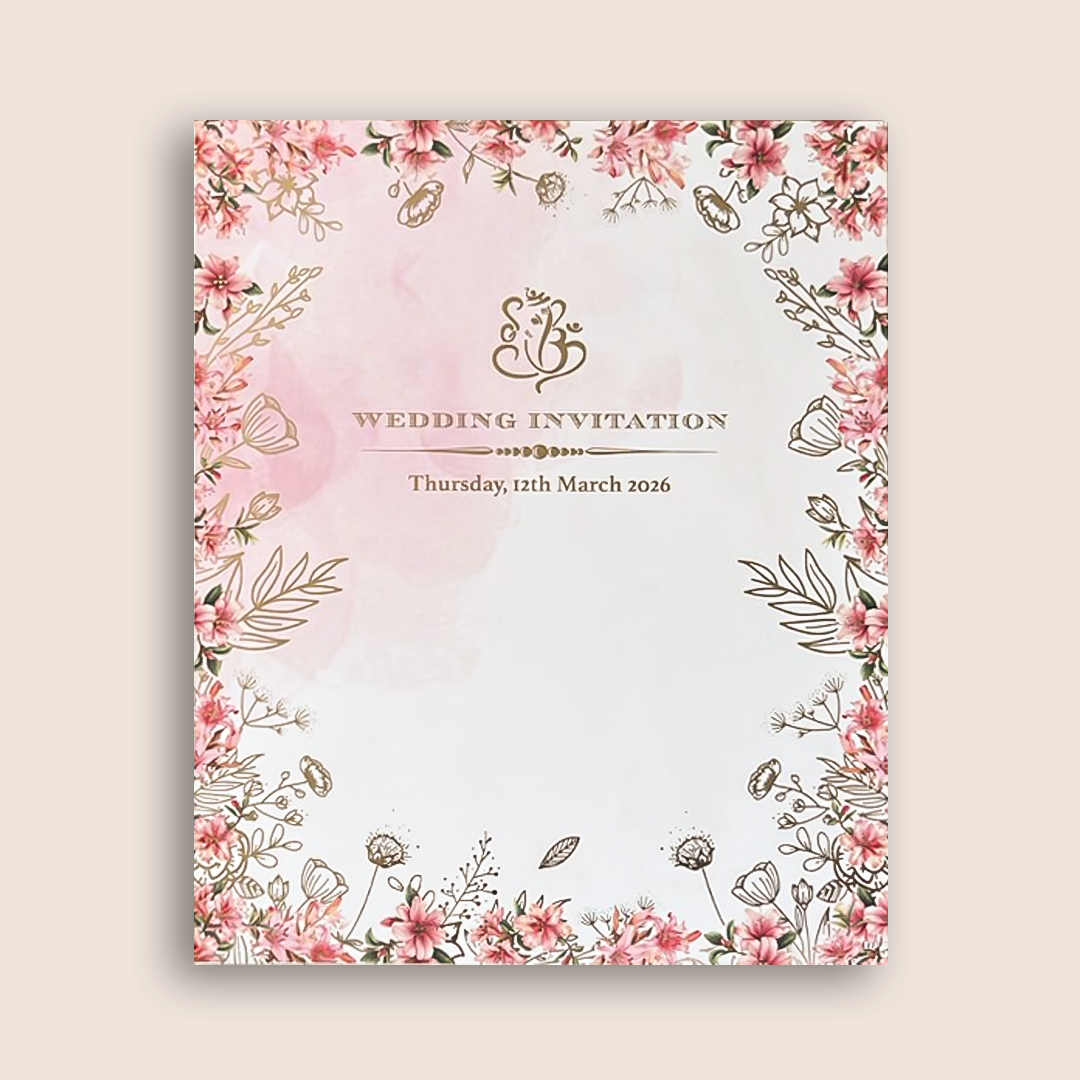 White Royal Floral Arch Premium Luxury Invitation - KNLW202567
