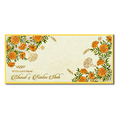 Yellow Marigold Floral Money Envelope - KJTSMEG18