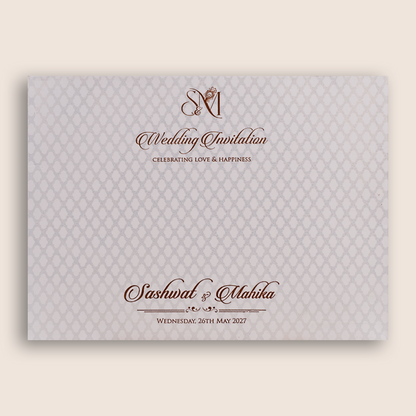 Ivory Embossed Royal Elephant Invitation Card - KRE29450