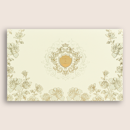White Embossed Floral Marriage Card - KPR010310