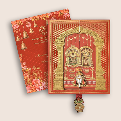 Red Balaji Padmavathi Premium Luxury Invitation - KNLW202569
