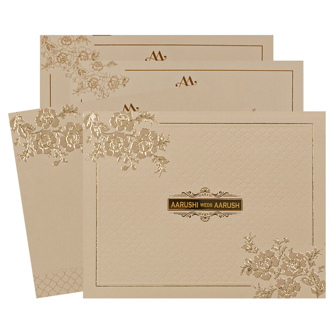 Pink Textured Floral Wedding Card-KSI64730