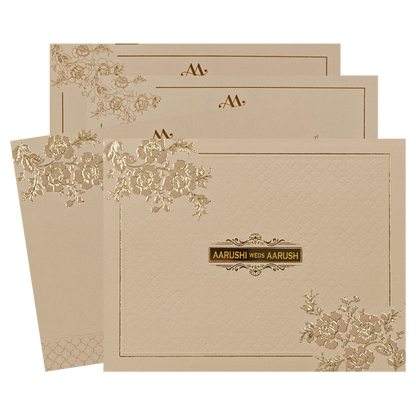 Pink Textured Floral Wedding Card-KSI64730