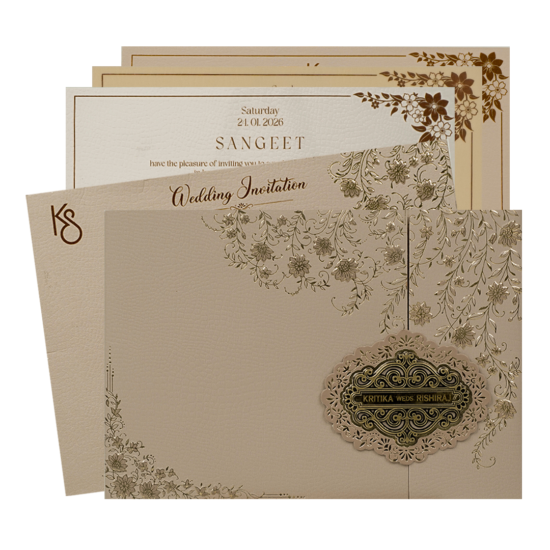 Dusty Pink Gold Ornate Wedding Card-KSI64760