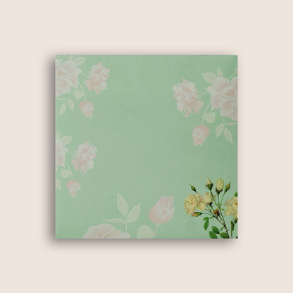 Green Pink Floral Invitation Card-KNKE3304