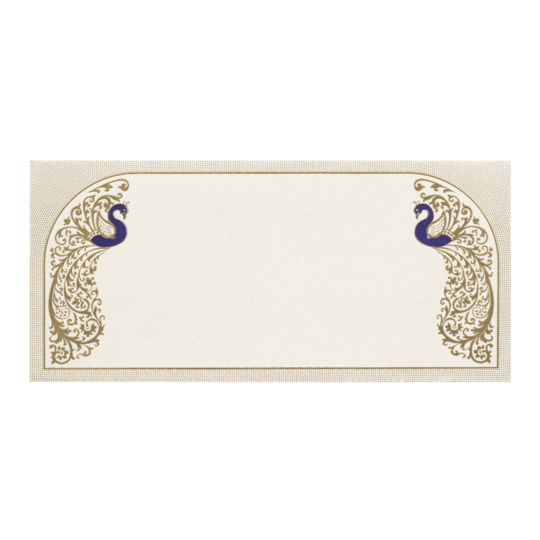 White Gold Peacock Money Envelope - KRCE2660