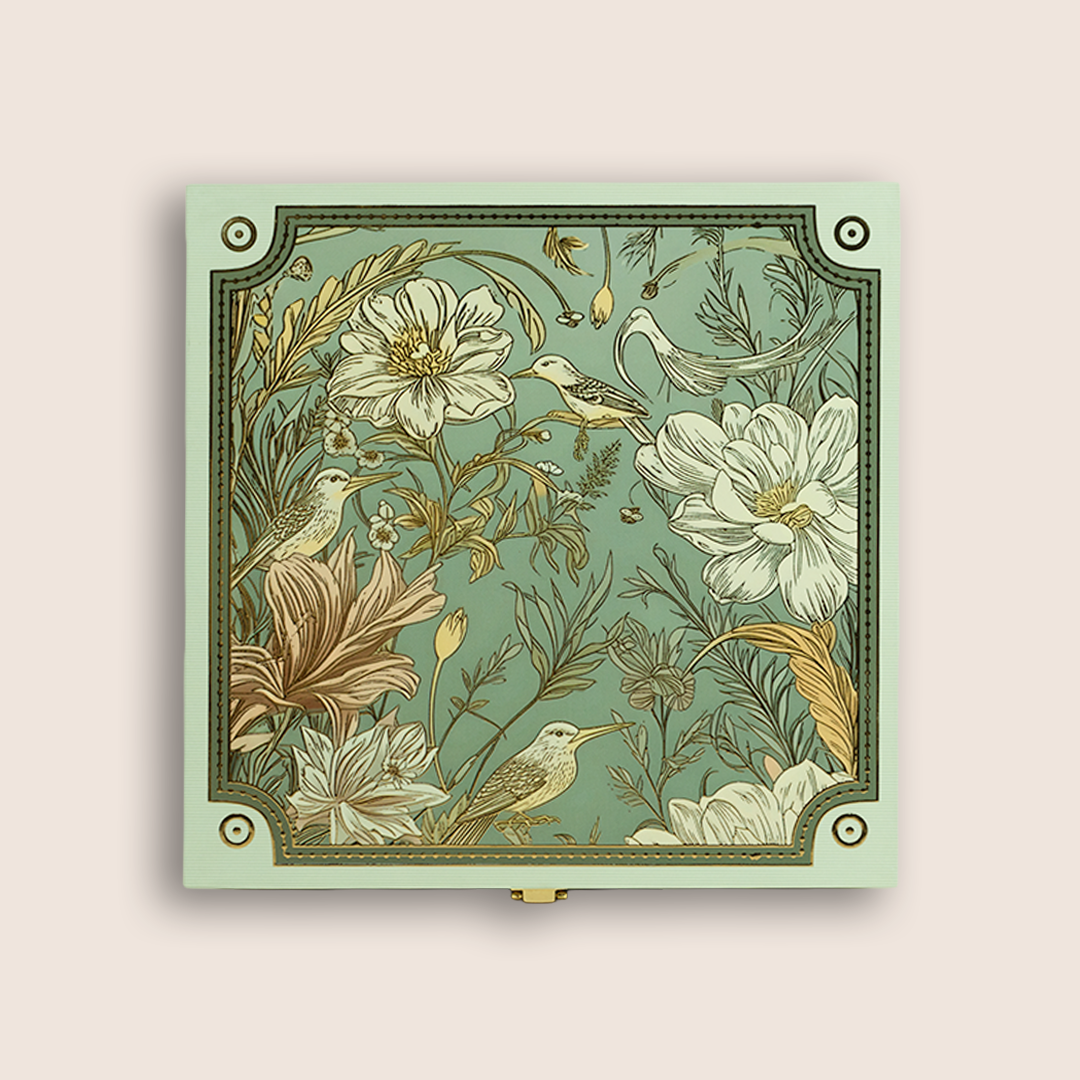 Pastel Blue Elegant Floral Luxury Sweet Jar Box - KBX27015
