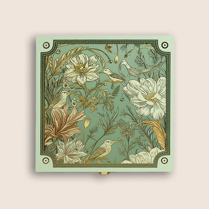 Pastel Blue Elegant Floral Luxury Sweet Jar Box - KBX27015