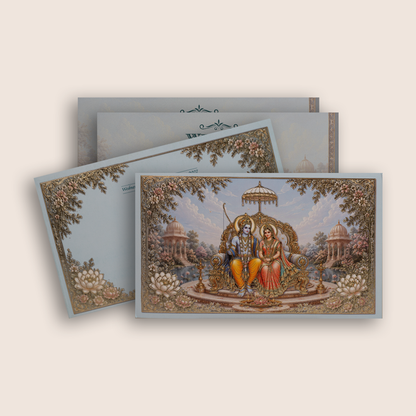 Pastel Blue Lord Rama Sita Wedding Invitation - KPR07030