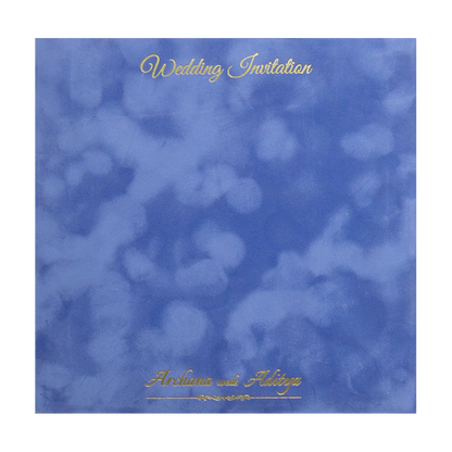 Blue Luxury Floral Wedding Invitation-KMMWD1135