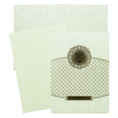 Green Gold Ganesha Wedding Card- KNKR044N