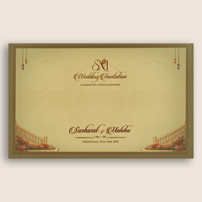 Dark Grey Bride Groom Laser Cut Padded Wedding Card - KRE28900