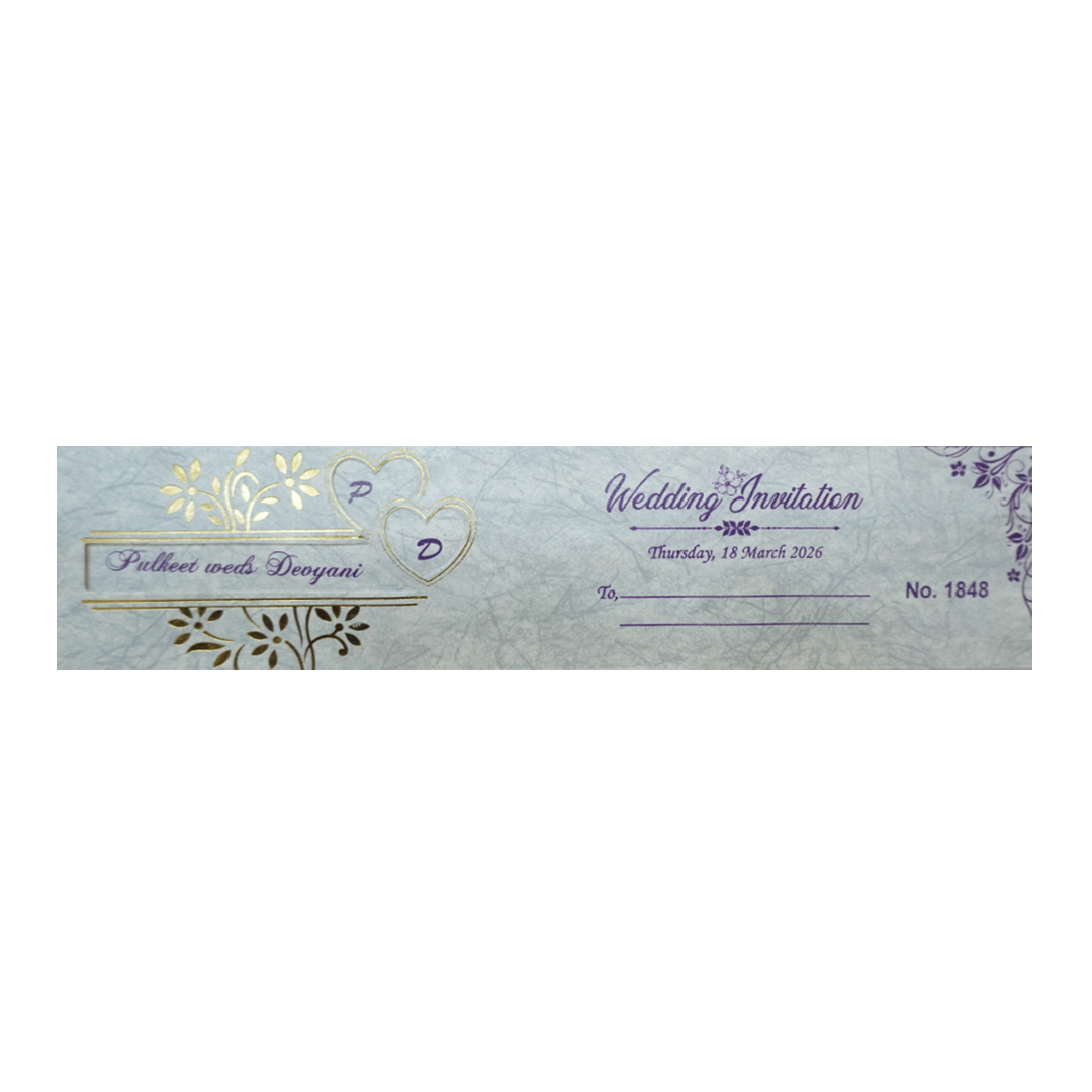Purple Scroll Wedding Card Box Set - KJTS1848