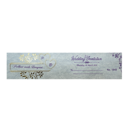 Purple Scroll Wedding Card Box Set - KJTS1848