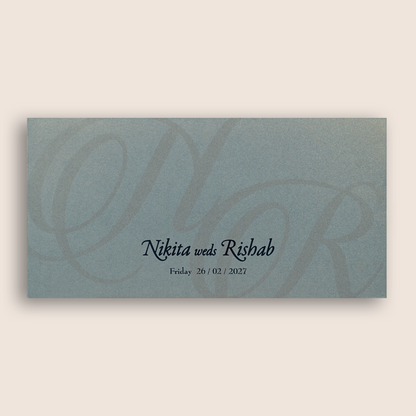 Premium Blue Handmade Paper Marriage Card - KPR07460