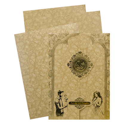 Gold Door Style Floral Wedding Card-KNM2902BR