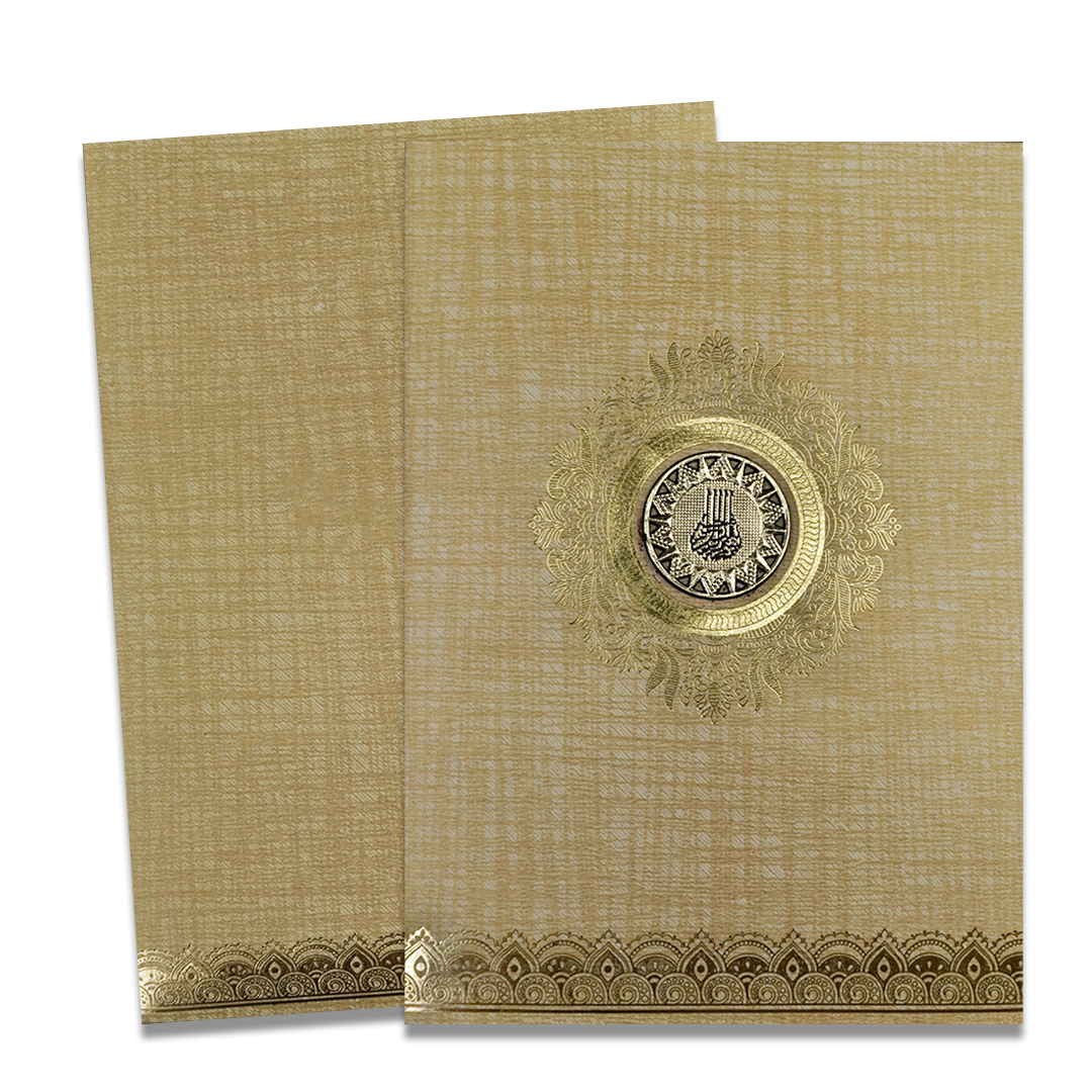 Gold Foil Pattern Wedding Card-KNCM16BRM