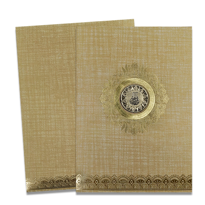 Gold Foil Pattern Wedding Card-KNCM16BRM