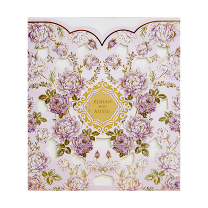 Lavender Floral Laser Cut Wedding Card - KFR14250