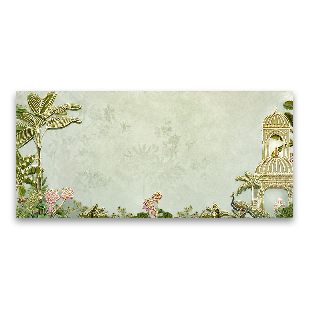 Green Floral Jharokha Money Envelope - KRCE7020