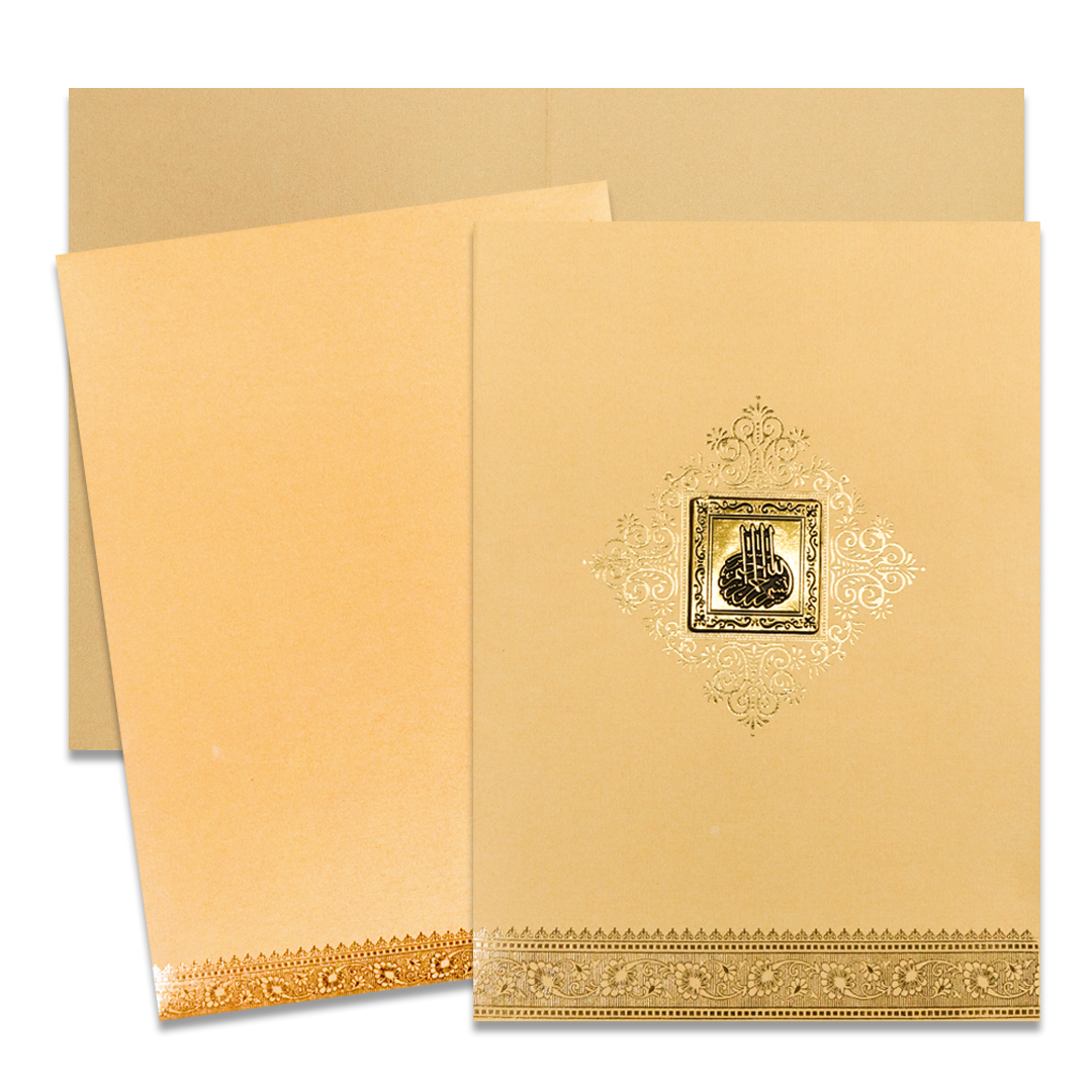 Gold Metallic Gold Foiling Wedding Card-KNCM15GGM