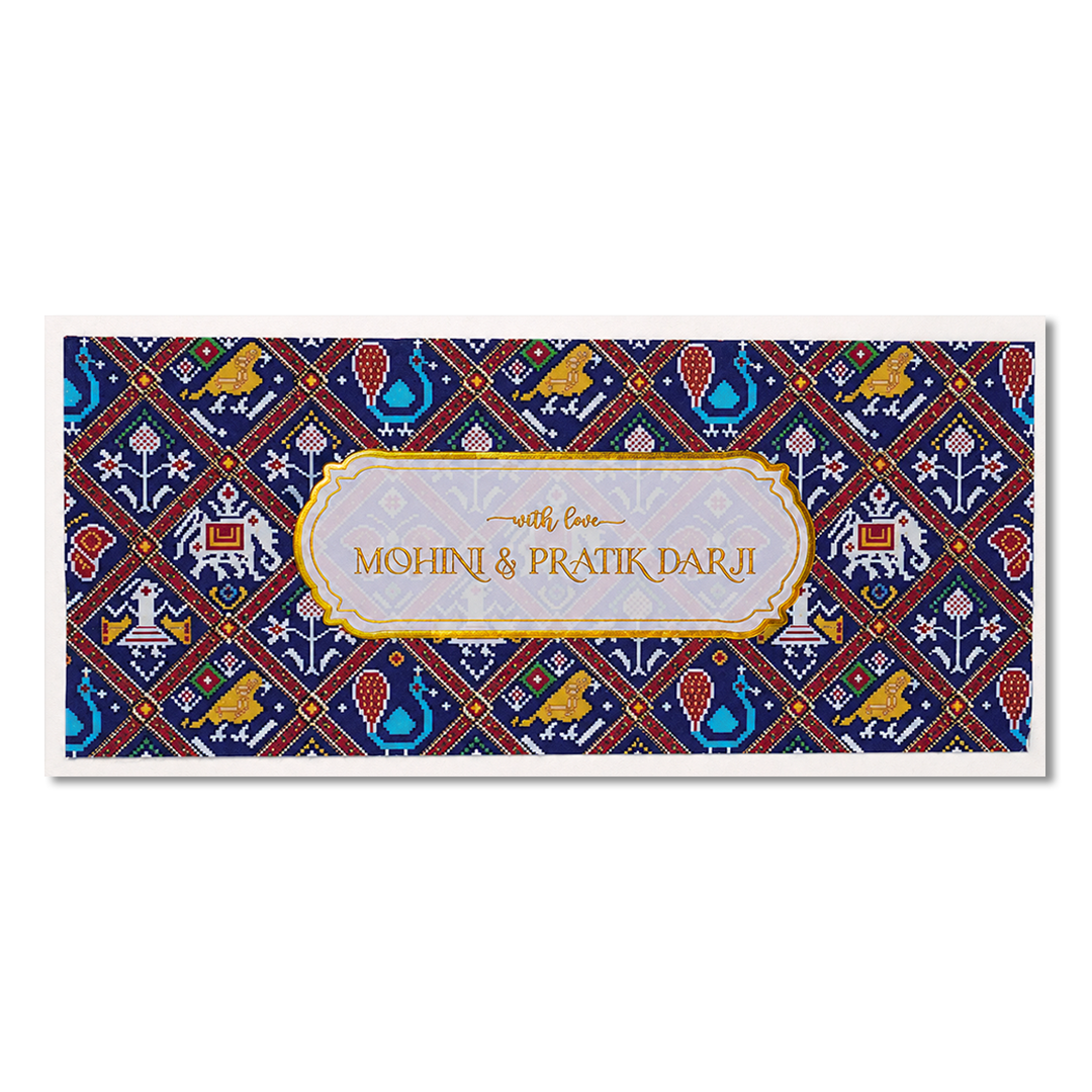 White Patola Print Money Envelope - KJTSMEG10