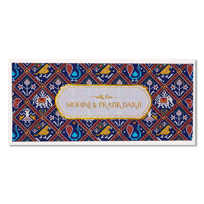 White Patola Print Money Envelope - KJTSMEG10