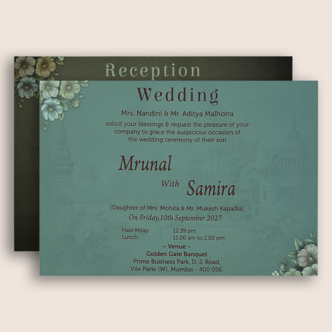Purple Door Style Floral Wedding Card - KVN07860