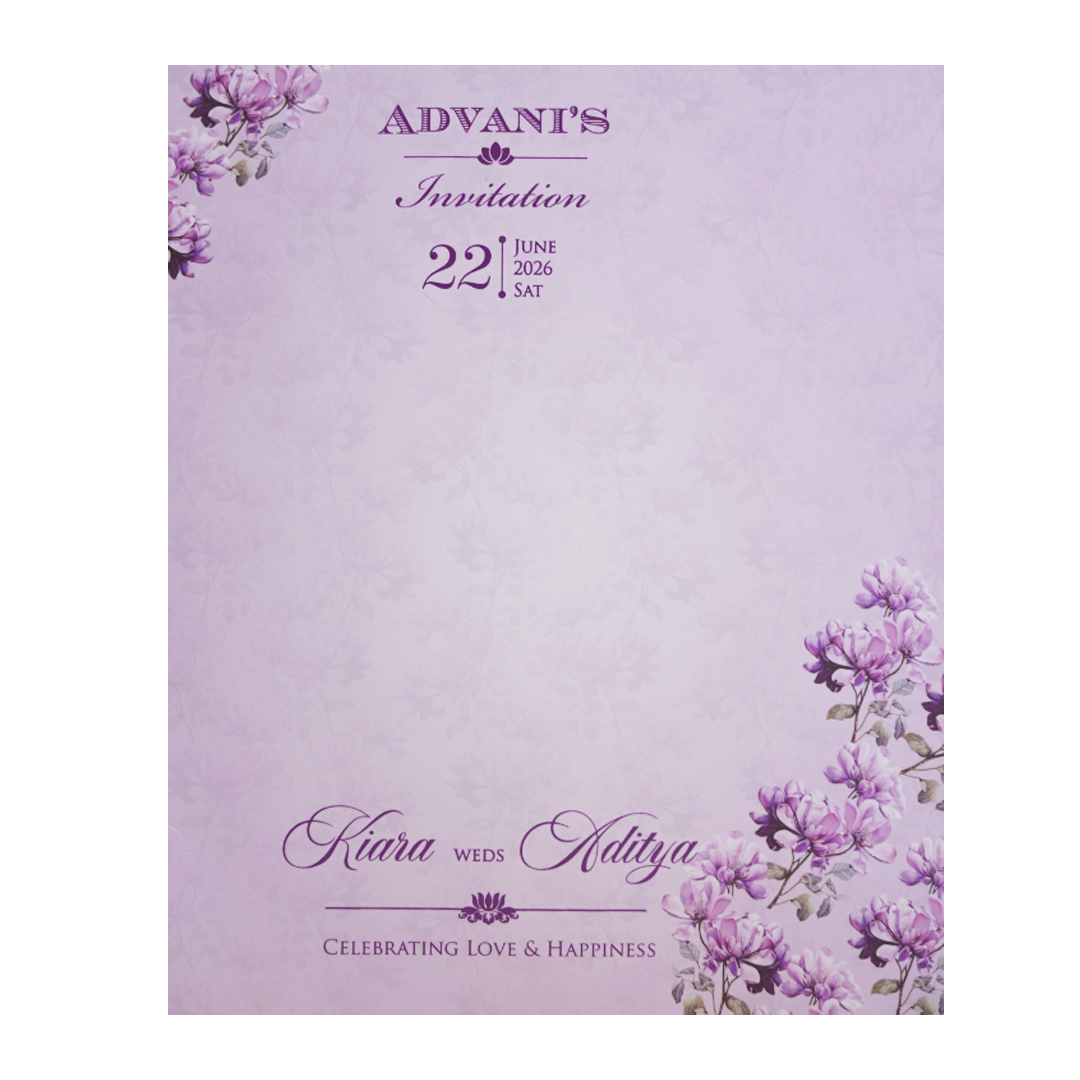 Lavender Floral Tag-Style Wedding Card - KFR15040