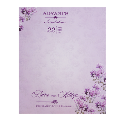 Lavender Floral Tag-Style Wedding Card - KFR15040