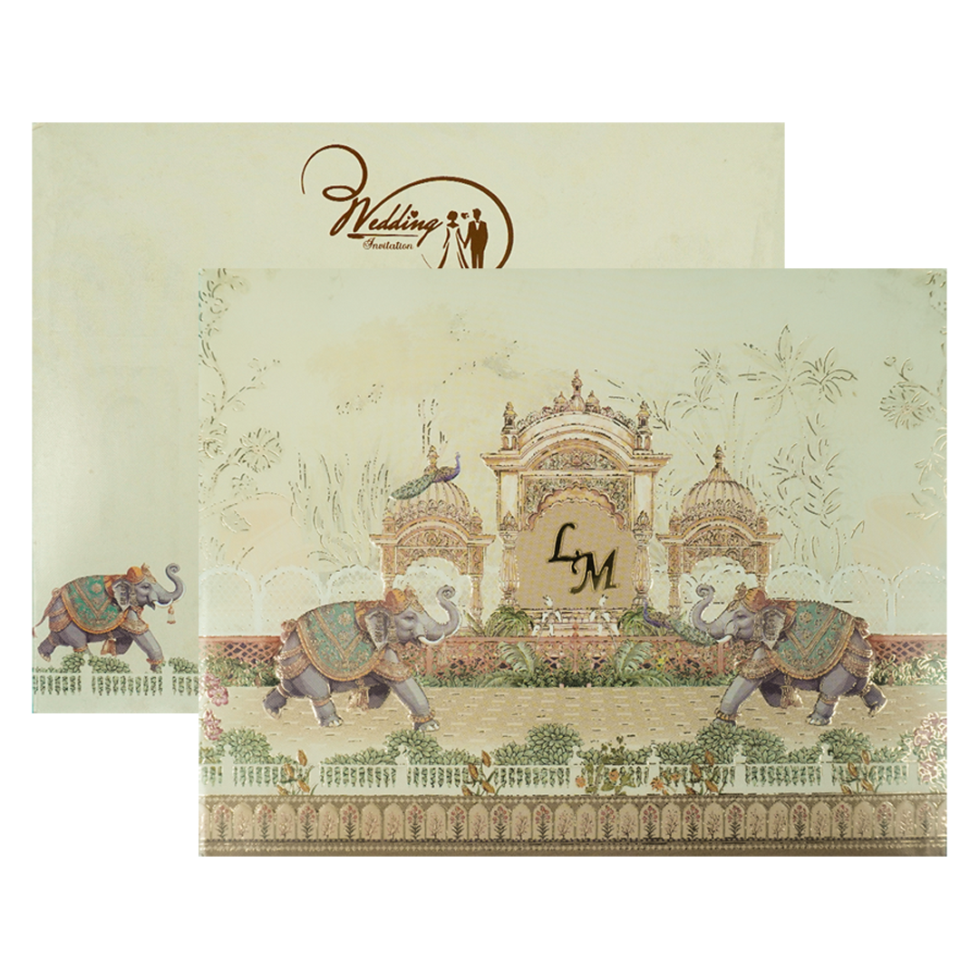 Royal Elephant Palace Wedding Card-KSSC2083