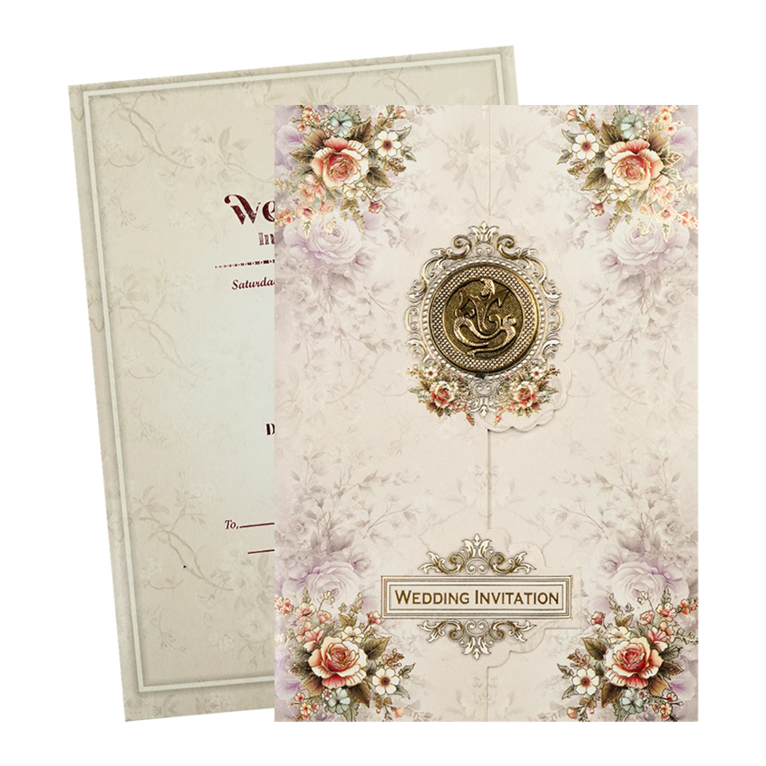Lavender Floral Wedding Card-KNBL1703