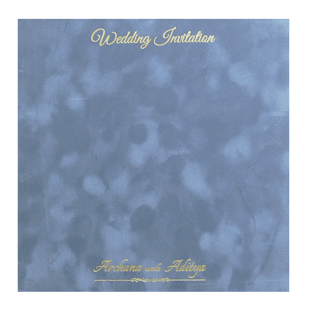 Grey Gold Floral Padded Wedding Card - KMMWD1134