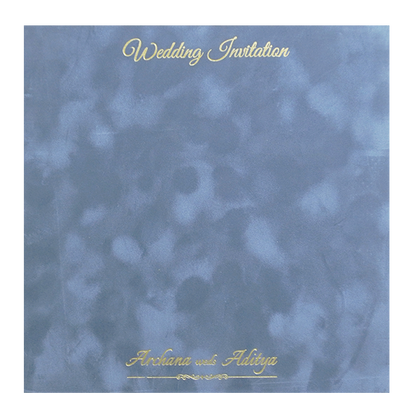 Grey Gold Floral Padded Wedding Card - KMMWD1134