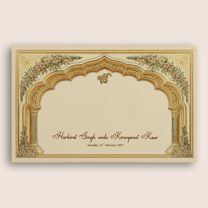 Peach Floral Bride Groom Marriage Card - KPR07060