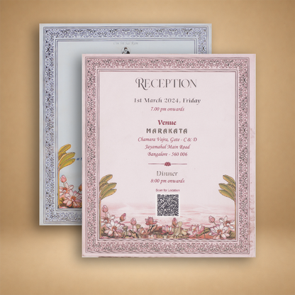 Blue Premium South Indian Temple Arch Luxury Invitation Box - KNLW202571