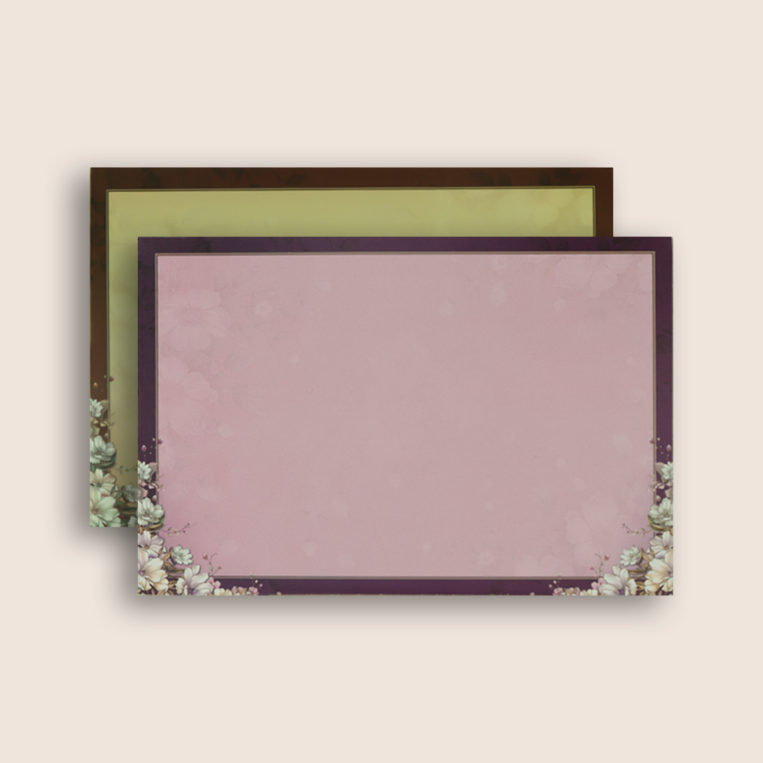 Maroon Padded Floral Wedding Card - KAA06100