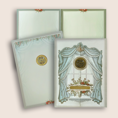 Grey Royal Window Door Style Wedding Card - KNAR2408