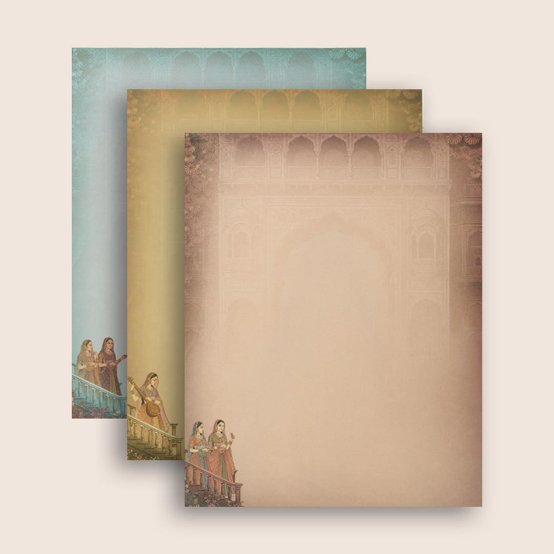 Wine Royal Bride Groom Padded Wedding Card - KAA05820