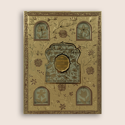 Gold Floral Laser Cut Wedding Invitation - KRB10141