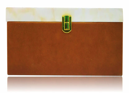 Pink And Brown Velvet Ultra Premium Box Invitation Card-King of Cards