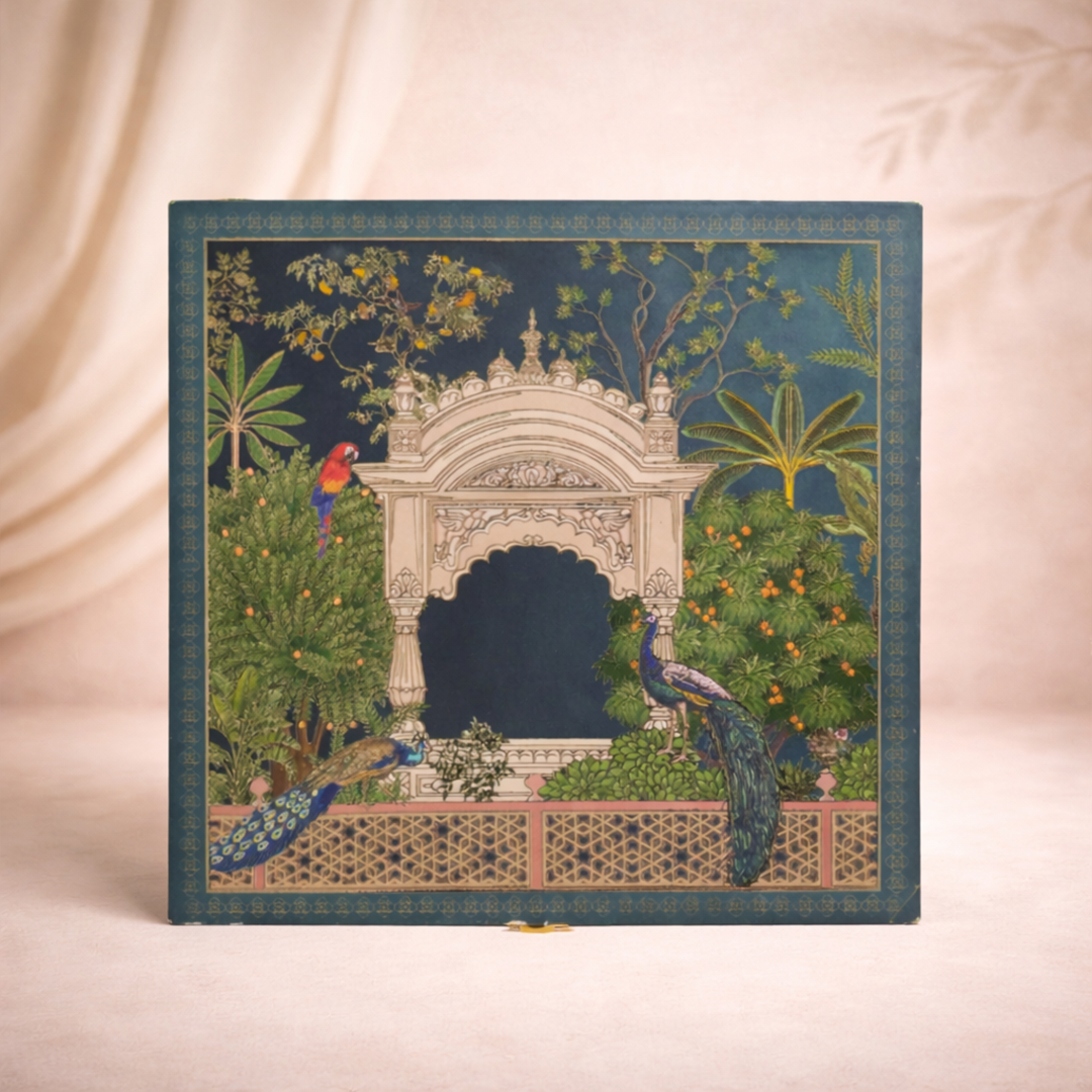 Royal Blue Peacock Luxury Sweet Jar Box-KBX10104