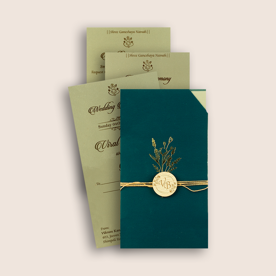 Blue Floral Marriage Invitation - KMARA320