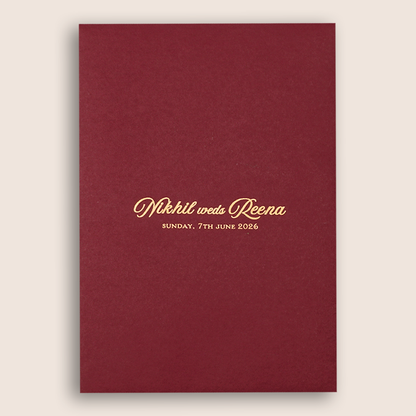 Maroon Floral Wedding Invitation - KVR101