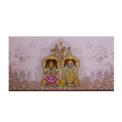 Pink God Themed Embossed Hindu Wedding Card-KPR24670
