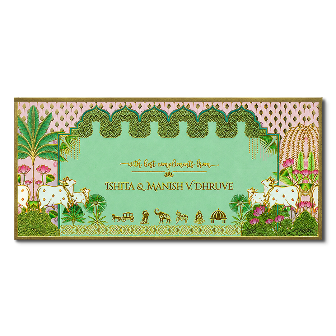Gold Lotus Cow Money Envelope - KJTSMEG16