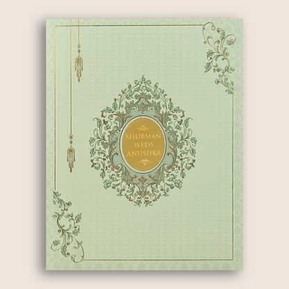 Green Floral Box Wedding Invitation - KRB54220