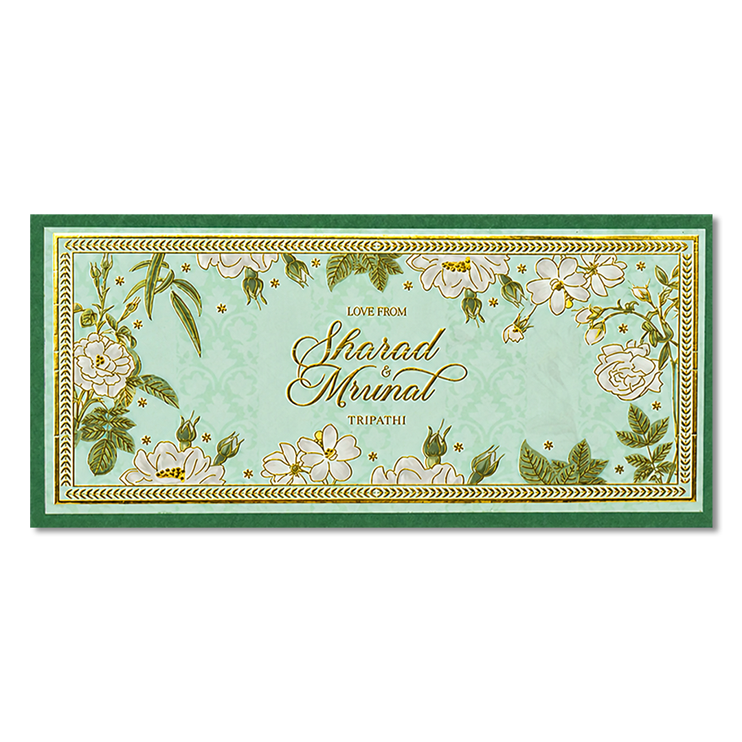 Green Floral Money Envelope - KJTSMEG15